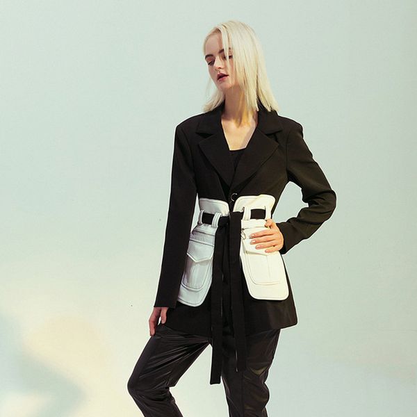 patchwork hit color jackets for women notched collar long sleeve high waist lace up coats female fashion 2020 tide, Black;brown
patchwork hit color jackets for women notched collar long sleeve high waist lace up coats female fashion 2020 tide, Black;brown