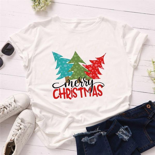 2021 women t shirt merry christmas tree print 2021 summer short sleeve fashion print lady t-shirts womens graphic tee, White
2021 women t shirt merry christmas tree print 2021 summer short sleeve fashion print lady t-shirts womens graphic tee, White