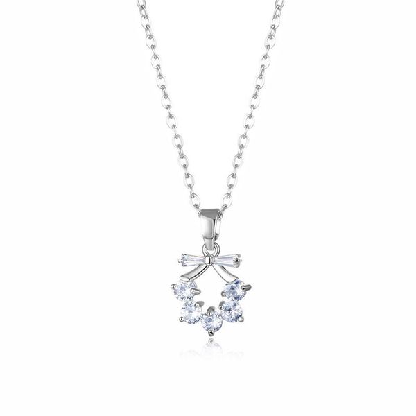 pendant necklaces the listing jewelry gift bow flower women's plated zircon bowknot clavicle titanium steel, Silver
pendant necklaces the listing jewelry gift bow flower women's plated zircon bowknot clavicle titanium steel, Silver