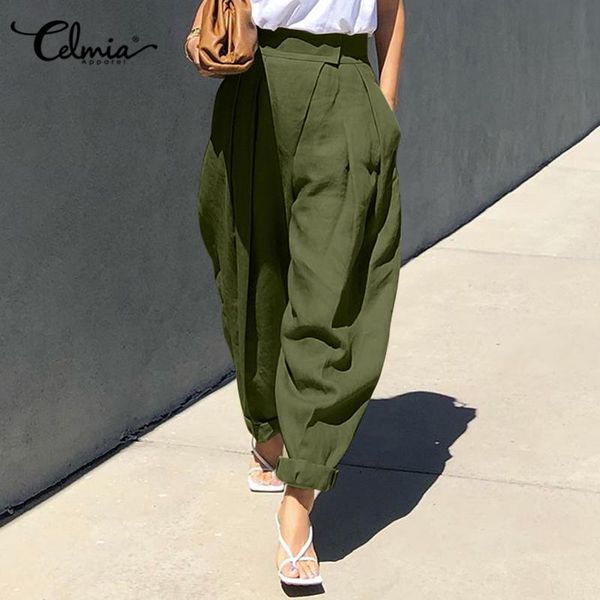 celmia 2021 fashion harem pants women high elastic waist casual trousers loose pockets solid pleated long pantalon plus size 5xl, Black;white
celmia 2021 fashion harem pants women high elastic waist casual trousers loose pockets solid pleated long pantalon plus size 5xl, Black;white
