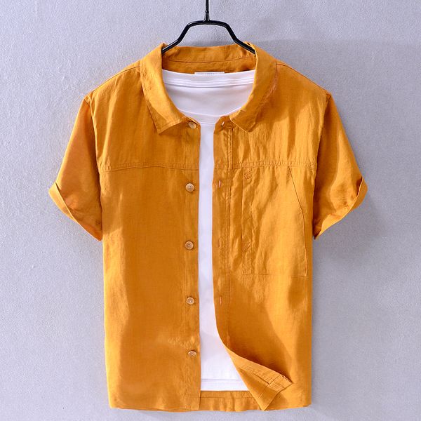 2021 100% linen new design summer men brand causal yellow shirt mens solid breathable shirts male fashion chemise camisa 0kan, White
2021 100% linen new design summer men brand causal yellow shirt mens solid breathable shirts male fashion chemise camisa 0kan, White
