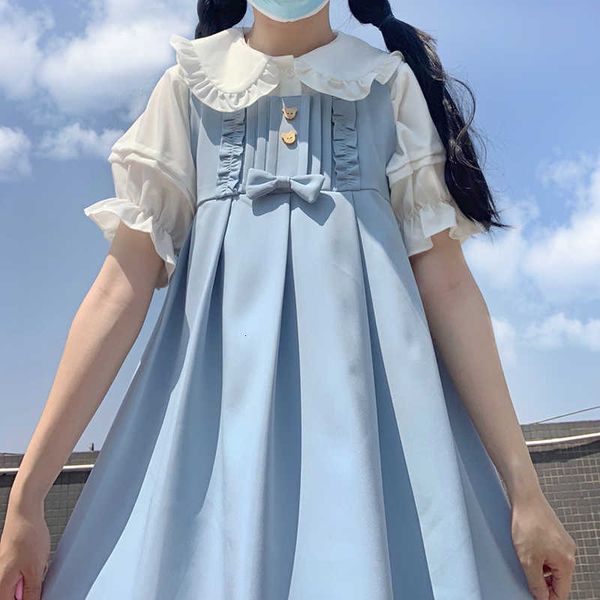 party dresses sweet lolita kawaii sleeveless teen girls summer pleated jk uniform pink cute casual overalls black princess dress v, White;black
party dresses sweet lolita kawaii sleeveless teen girls summer pleated jk uniform pink cute casual overalls black princess dress v, White;black