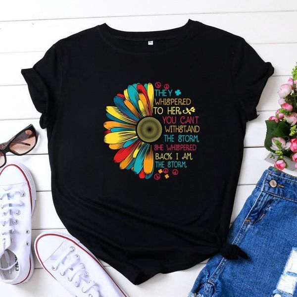 s-5xl plus size shirts 100%cotton letters sunflower printed tshirt women o neck short sleeve tees summer women t shirt black top, White
s-5xl plus size shirts 100%cotton letters sunflower printed tshirt women o neck short sleeve tees summer women t shirt black top, White