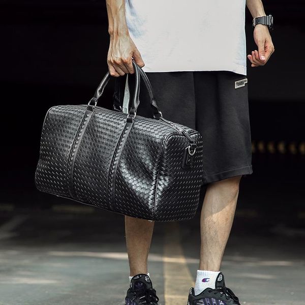 fashion handmade woven leather men's travel bag short trip luggage organizer sports gym bag
fashion handmade woven leather men's travel bag short trip luggage organizer sports gym bag