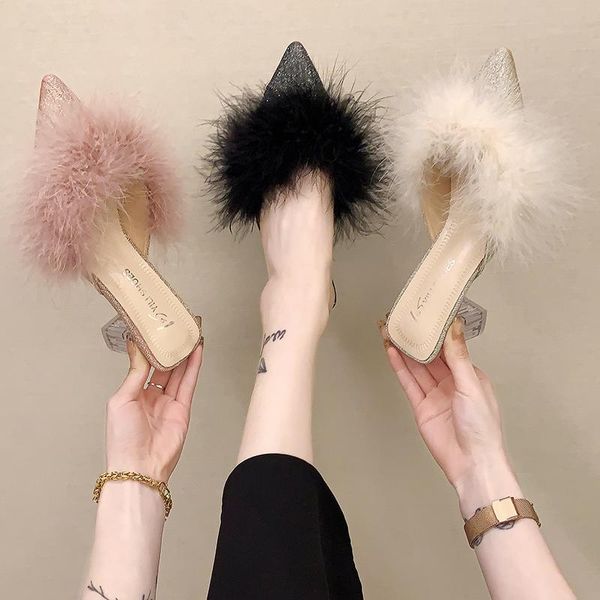 slippers fur shoes womens outdoor slides flock pantofle heeled mules pointed toe med fashion square heel plush 2021 high luxury, Black
slippers fur shoes womens outdoor slides flock pantofle heeled mules pointed toe med fashion square heel plush 2021 high luxury, Black