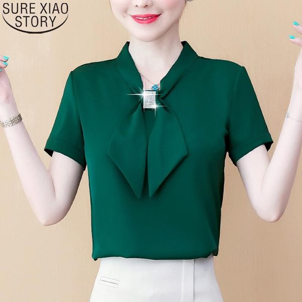 women's blouses & shirts fashion short sleeve chiffon elegant bow blouse women summer 2021 loose solid office lady clothes 9529, White
women's blouses & shirts fashion short sleeve chiffon elegant bow blouse women summer 2021 loose solid office lady clothes 9529, White