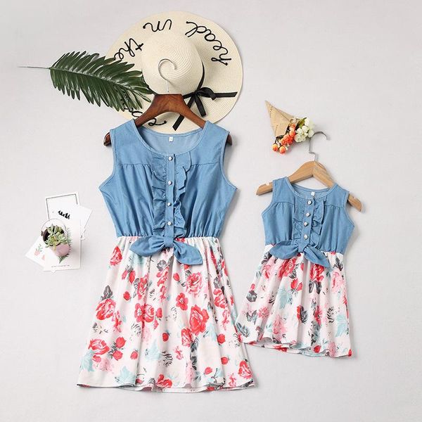 family set flower mother daughter macthing dresses mommy and me clothes ruffled sleeve women girls mom mum & baby dress outfits, Blue
family set flower mother daughter macthing dresses mommy and me clothes ruffled sleeve women girls mom mum & baby dress outfits, Blue