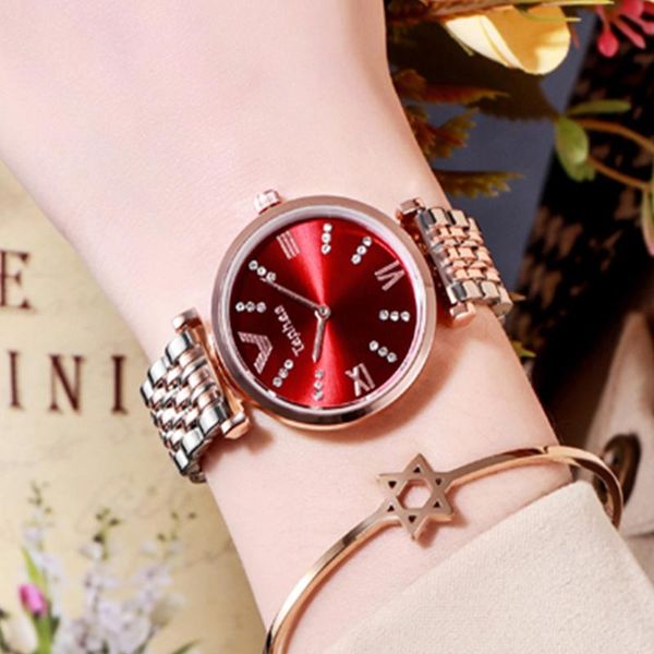 wristwatches watch lady diamond clock stainless steel strap red rose gold woman 2021 casual time mesh bracelet relogio feminino, Slivery;brown
wristwatches watch lady diamond clock stainless steel strap red rose gold woman 2021 casual time mesh bracelet relogio feminino, Slivery;brown