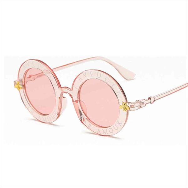 pink round sunglasses women english letters small bees brand sun glasses female designer fashion uv400, White;black
pink round sunglasses women english letters small bees brand sun glasses female designer fashion uv400, White;black