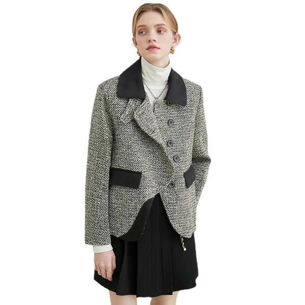 women's wool & blends loose fit gray big size tweed warm woolen coat parkas long sleeve fashion tide autumn winter 2021 coats, Black
women's wool & blends loose fit gray big size tweed warm woolen coat parkas long sleeve fashion tide autumn winter 2021 coats, Black