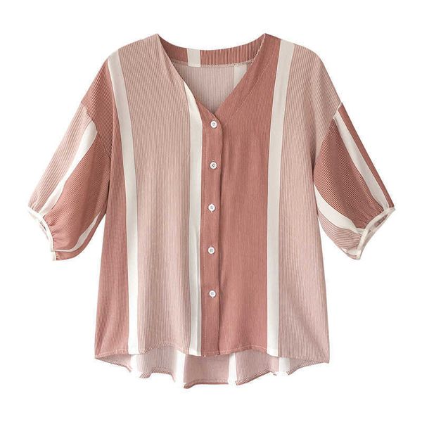 perhaps u chiffon short sleeve striped red gray v neck button blouse shirt women female b0147 210529, White
perhaps u chiffon short sleeve striped red gray v neck button blouse shirt women female b0147 210529, White