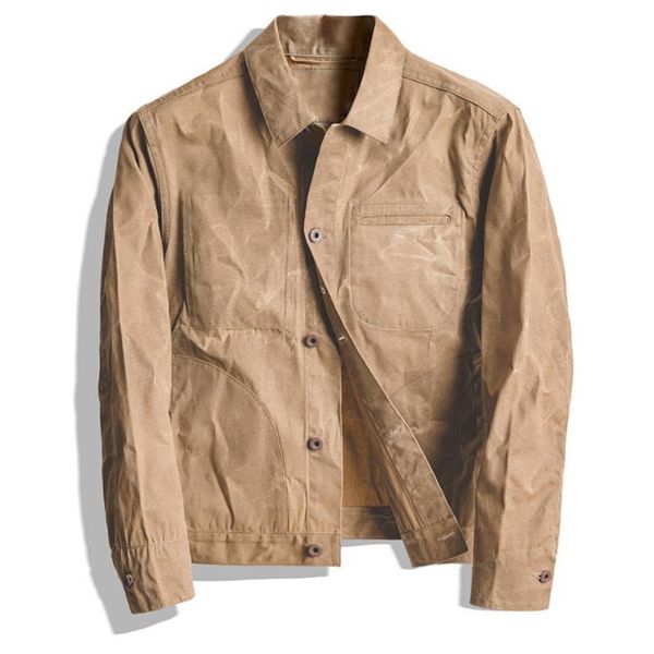 men's jackets mens cool fashion classic retro coat men khaki oil wax canvas jacket slim fits male brand clothing j6t844, Black;brown
men's jackets mens cool fashion classic retro coat men khaki oil wax canvas jacket slim fits male brand clothing j6t844, Black;brown