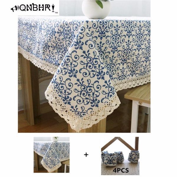 qnbhr table cloth+4pcs chair foot protective sleeve retro blue and white with lace cotton print chinese style cover home decor
qnbhr table cloth+4pcs chair foot protective sleeve retro blue and white with lace cotton print chinese style cover home decor