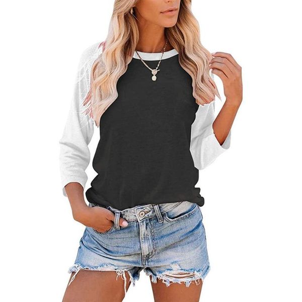 women's t-shirt autumn women's long sleeve color contrast seven harajuku women pullover tshirt, White
women's t-shirt autumn women's long sleeve color contrast seven harajuku women pullover tshirt, White