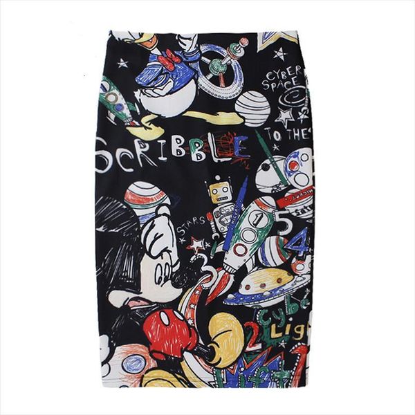 fanco pencil cartoon print womens skirt high waist slim young girl summer large size female sp534, Black
fanco pencil cartoon print womens skirt high waist slim young girl summer large size female sp534, Black