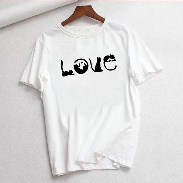 2021 new arriral women t shirt short sleeve tshirts cats love graphic tees fashion girls ladies women clothes funny tees, White
2021 new arriral women t shirt short sleeve tshirts cats love graphic tees fashion girls ladies women clothes funny tees, White