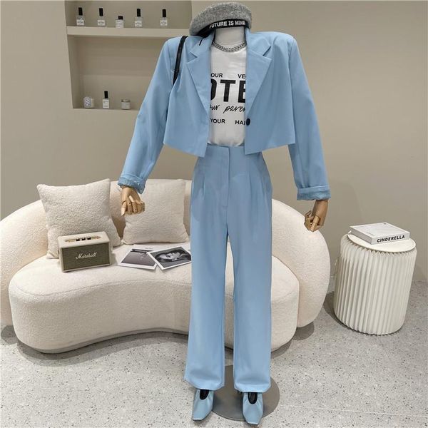 women's two piece pants set spring summer niche design 2021 fashion casual coat wide leg suit, White
women's two piece pants set spring summer niche design 2021 fashion casual coat wide leg suit, White