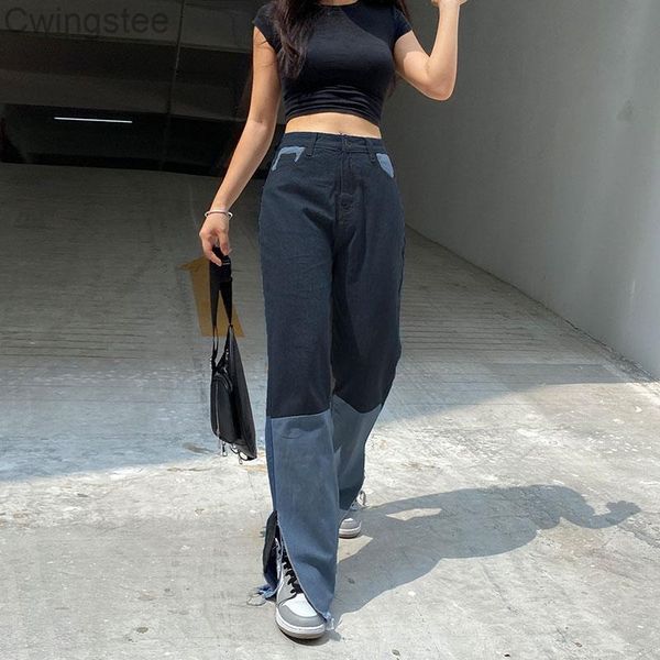 women's jeans patchwork baggy women streetwear vintage retro split trousers fashion high waisted casual denim pants, Blue
women's jeans patchwork baggy women streetwear vintage retro split trousers fashion high waisted casual denim pants, Blue