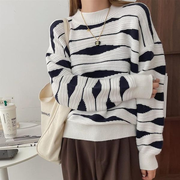women's sweaters autumn winter chic pullover sweater for women long sleeve loose elegant geometric jumper lady streetwear knitting top, White;black
women's sweaters autumn winter chic pullover sweater for women long sleeve loose elegant geometric jumper lady streetwear knitting top, White;black