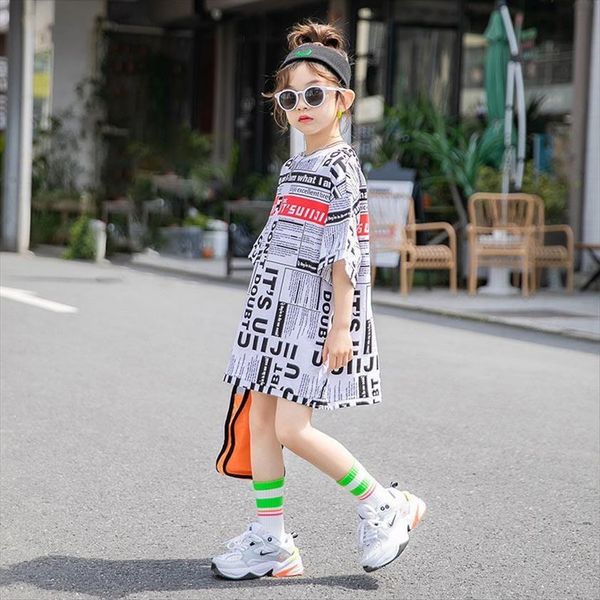 summer girls t shirt baby long teen kids dress children streetwear clothes newspaper full letter print 5 11 yrs, Blue
summer girls t shirt baby long teen kids dress children streetwear clothes newspaper full letter print 5 11 yrs, Blue