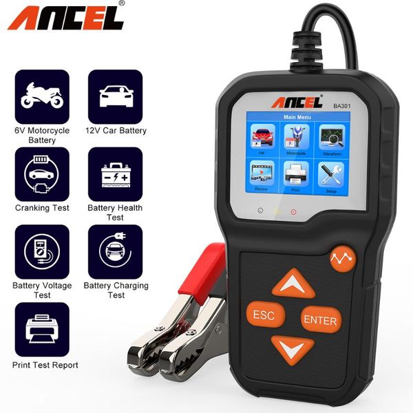 diagnostic tools ancel ba301 12v car battery tester 100 to 2000 cca for motorcycle health cranking charging test tool
diagnostic tools ancel ba301 12v car battery tester 100 to 2000 cca for motorcycle health cranking charging test tool