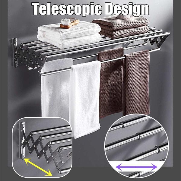 folding stainless steel bathroom towel rack storage holder 2 tiers wall hanger expandable toilet towel/clothes shelf
folding stainless steel bathroom towel rack storage holder 2 tiers wall hanger expandable toilet towel/clothes shelf