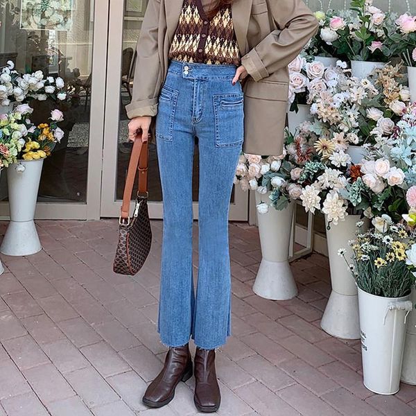 women's jeans s-xl 2colors autumn korean style skinny women long denim pants high waist flare for womens (78592), Blue
women's jeans s-xl 2colors autumn korean style skinny women long denim pants high waist flare for womens (78592), Blue