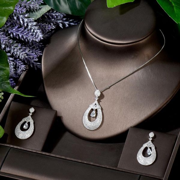 earrings & necklace hibride full micro cubic zirconia pave women jewelry sets water drop design cz set for ladies dress accessories n-1673, Silver
earrings & necklace hibride full micro cubic zirconia pave women jewelry sets water drop design cz set for ladies dress accessories n-1673, Silver