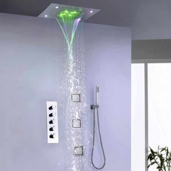 waterfall rain shower system thermostatic mixer faucet set 50x36 cm ceil mounted led head chrome polished body sprayer jet
waterfall rain shower system thermostatic mixer faucet set 50x36 cm ceil mounted led head chrome polished body sprayer jet