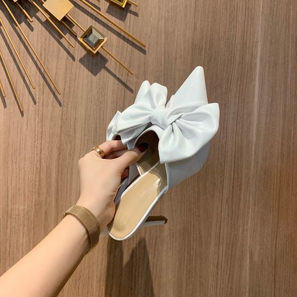 2020 summer new all-match bow thin heeled fashion outer wear baotou high heel slippers pointed toe, Black
2020 summer new all-match bow thin heeled fashion outer wear baotou high heel slippers pointed toe, Black