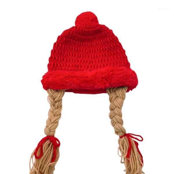 warm soft plush ball pompom kid handmade knitted cap with braids wigs hat bonnet j2hd1, Yellow
warm soft plush ball pompom kid handmade knitted cap with braids wigs hat bonnet j2hd1, Yellow