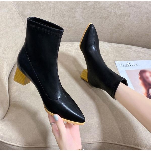 boots 2021 autumn women ankle pointed toe square heels solid classic sewing comfort breathable females office elegant shoes, Black
boots 2021 autumn women ankle pointed toe square heels solid classic sewing comfort breathable females office elegant shoes, Black