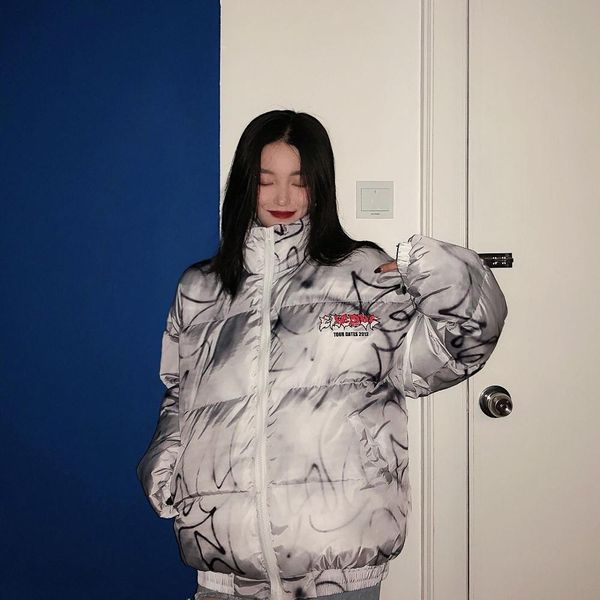 long sleeve cotton padded women's new winter hip hop fashion brand graffiti oversize bread suit loose bf coat parkas 201014, Black
long sleeve cotton padded women's new winter hip hop fashion brand graffiti oversize bread suit loose bf coat parkas 201014, Black