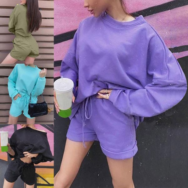 women casual 2nd pack training packages round throat long mouw effen color loss sporting sweatshirt shorts set outfit40, Gray
women casual 2nd pack training packages round throat long mouw effen color loss sporting sweatshirt shorts set outfit40, Gray