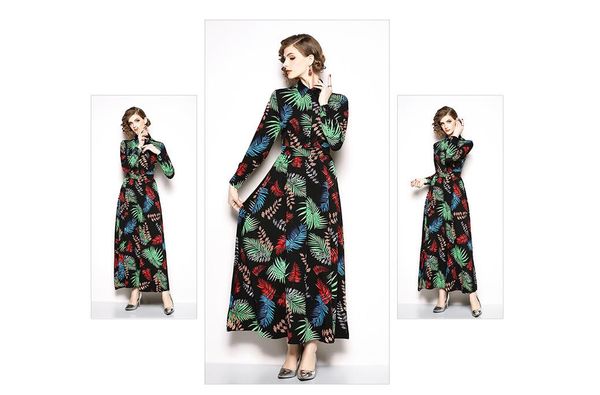 real s in stock dress europe lady women autumn and winter new slim big print long-sleeved, Black;gray
real s in stock dress europe lady women autumn and winter new slim big print long-sleeved, Black;gray