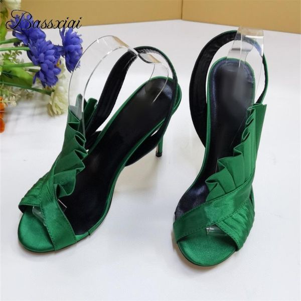 luxury satin ruffles open toe sandals for girls 10cm thin high heels side cut out summer sandalias de mujer, Black
luxury satin ruffles open toe sandals for girls 10cm thin high heels side cut out summer sandalias de mujer, Black