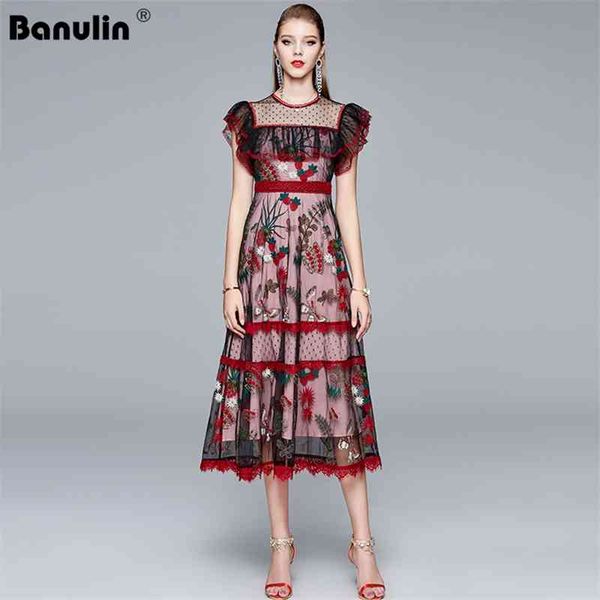 banulin runway lace summer dress women o-neck ruffles flare sleeve mesh flower embroidery midi robe femme 210603, Black;gray
banulin runway lace summer dress women o-neck ruffles flare sleeve mesh flower embroidery midi robe femme 210603, Black;gray
