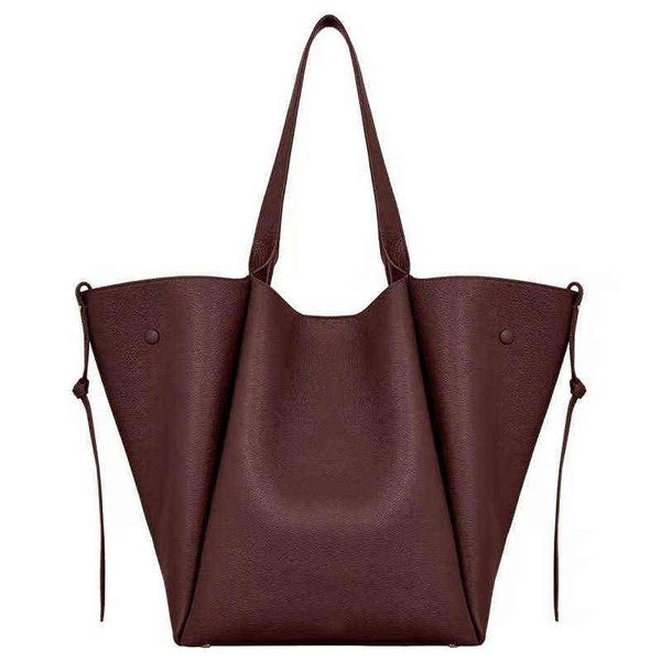 french niche bag polene shopping bag lecabas one shoulder portable solid color leather tote bag large capacity, Black;red
french niche bag polene shopping bag lecabas one shoulder portable solid color leather tote bag large capacity, Black;red