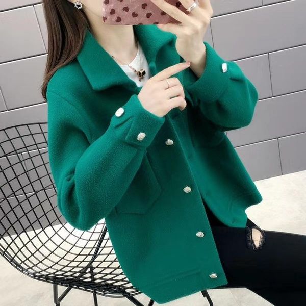 autumn winter 2021 new women's fashion temperament double faced short coat versatile foreign style cardigan woollen knitwear, Black
autumn winter 2021 new women's fashion temperament double faced short coat versatile foreign style cardigan woollen knitwear, Black