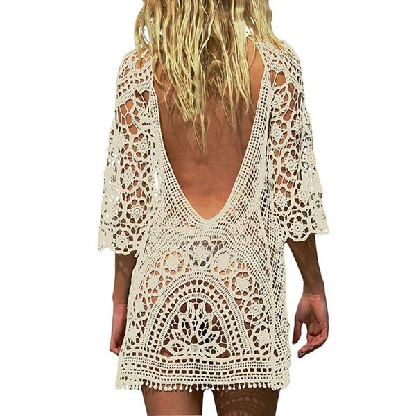 women's swimwear cover up bikini women swimsuit cover-up beach bathing suit wear knitting mesh dress tunic robe, White;black
women's swimwear cover up bikini women swimsuit cover-up beach bathing suit wear knitting mesh dress tunic robe, White;black