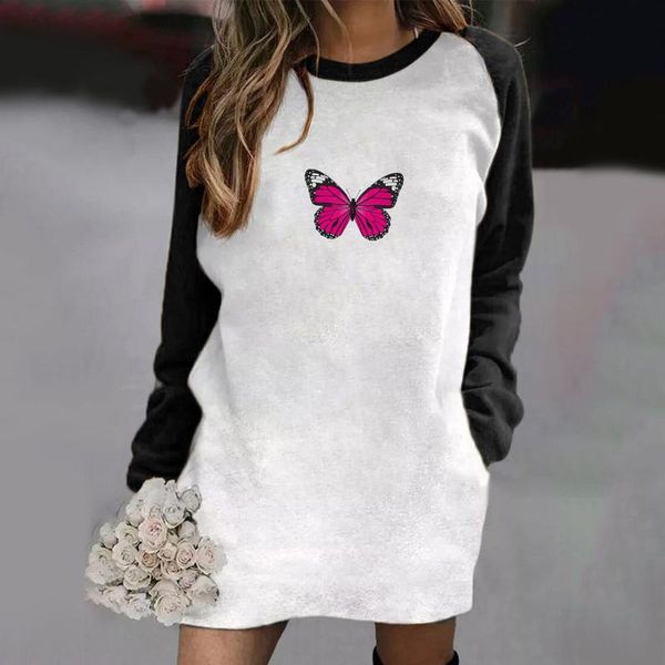 casual dresses women's round neck patchwork long sleeve butterfly print mini dress with pocket vestido de mujer, Black;gray
casual dresses women's round neck patchwork long sleeve butterfly print mini dress with pocket vestido de mujer, Black;gray