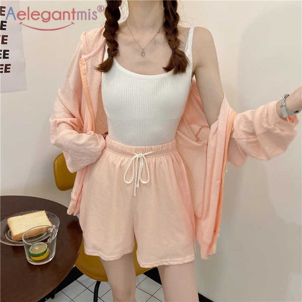 aelegantmis women 2 piece sets zipper hooded loose thin coat elastic high waist short pants summer fashion sportsuit 210607, White
aelegantmis women 2 piece sets zipper hooded loose thin coat elastic high waist short pants summer fashion sportsuit 210607, White