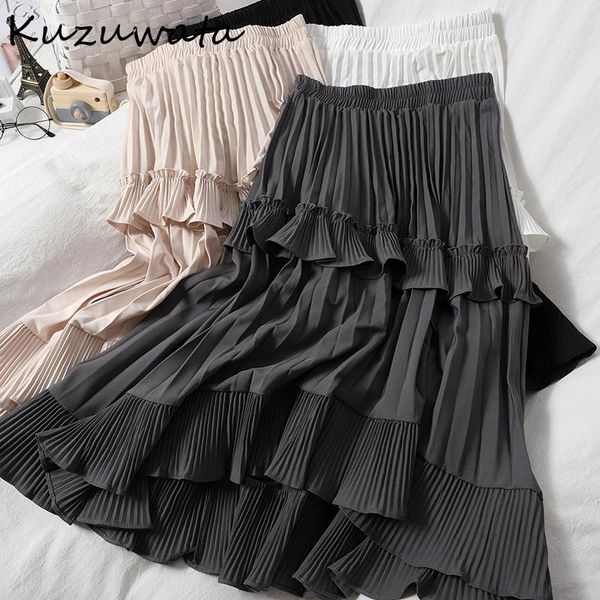 skirts kuzuwata high waist irregular hem flouncing women long 2021 spring pleated skirt fashion faldas jupe femme, Black
skirts kuzuwata high waist irregular hem flouncing women long 2021 spring pleated skirt fashion faldas jupe femme, Black