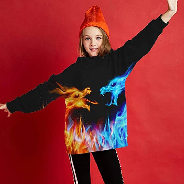 cartoon dragon pattern novelty hoodie for boys and girls 3d printing pullover hooded sweatshirt with pocket 100-160, Black
cartoon dragon pattern novelty hoodie for boys and girls 3d printing pullover hooded sweatshirt with pocket 100-160, Black
