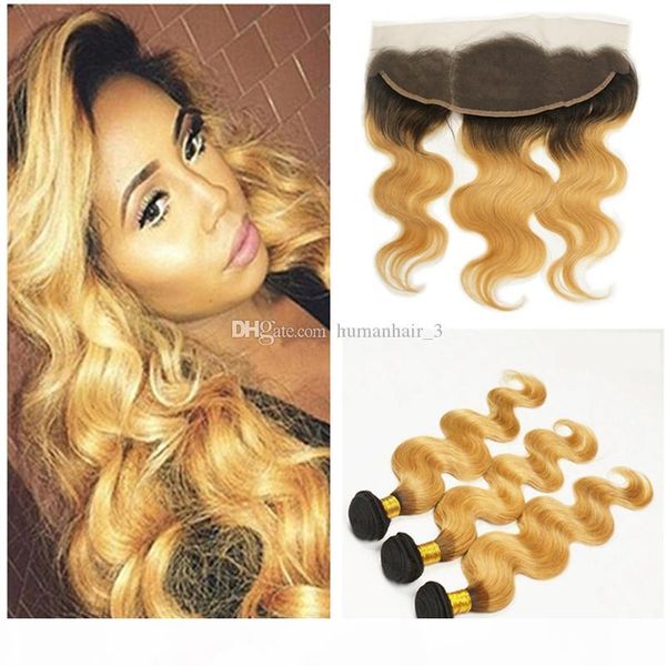 strawberry blonde ombre hair with lace frontal 1b 27 two tone colored lace frontal bleached knots with body wave human hair weaves, Black;brown 
strawberry blonde ombre hair with lace frontal 1b 27 two tone colored lace frontal bleached knots with body wave human hair weaves, Black;brown