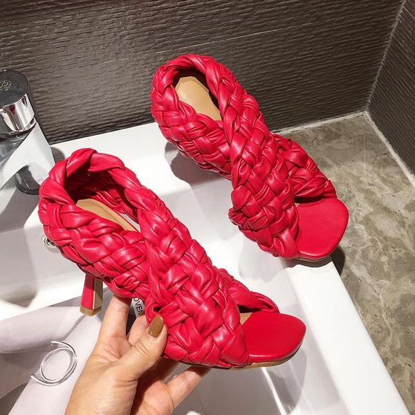 nice thin high heels women sandals soft pu leather peep toe slippers summer shoes woman weave ladies slides candy color, Black
nice thin high heels women sandals soft pu leather peep toe slippers summer shoes woman weave ladies slides candy color, Black