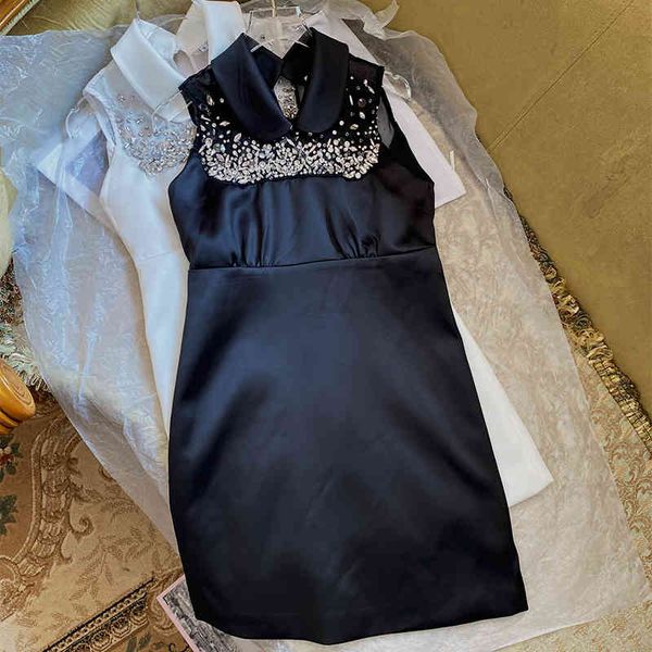 mini black/white dress luxurious crystals sleeveless peter pan collar short dresses womens designer bodycon holiday gown 72412
mini black/white dress luxurious crystals sleeveless peter pan collar short dresses womens designer bodycon holiday gown 72412