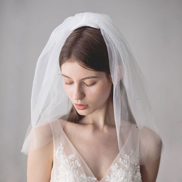 v616 graceful shoulder wedding bridal veil multi-layer plain tulle crystal rhinestone beaded cut edge white marriage bride headdress, Black
v616 graceful shoulder wedding bridal veil multi-layer plain tulle crystal rhinestone beaded cut edge white marriage bride headdress, Black