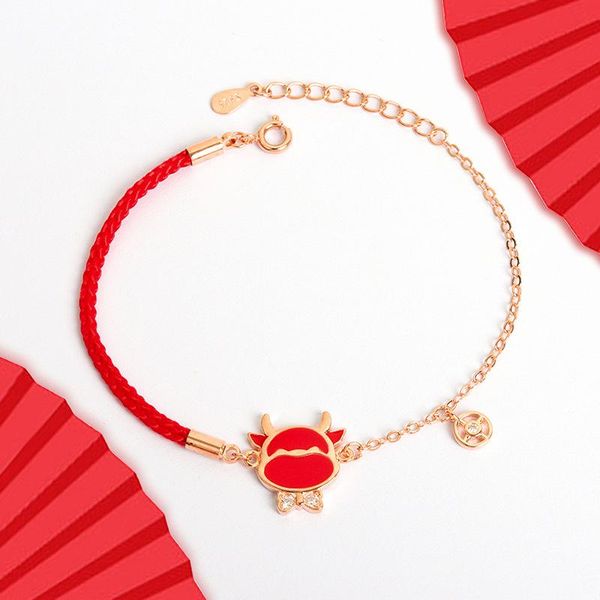 link, chain 2021 chinese zodiac fashion red rope bracelet female color changing asymmetric year gift, Black
link, chain 2021 chinese zodiac fashion red rope bracelet female color changing asymmetric year gift, Black