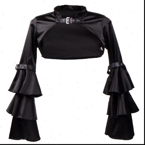 black short steampunk jacket long flare sleeve women gothic bolero victorian coat vintage goth punk corset costume accessories, Black;brown
black short steampunk jacket long flare sleeve women gothic bolero victorian coat vintage goth punk corset costume accessories, Black;brown